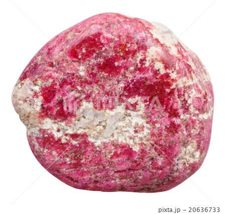 tumbled Thulite (rosaline) gemstone isolated 20636733
