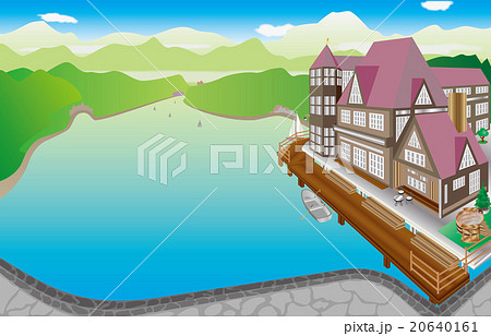 湖畔の家のイラスト素材 [20640161] - PIXTA