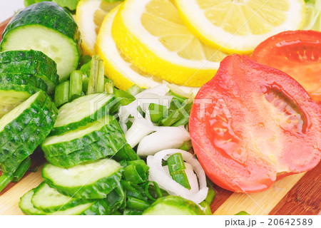 onion, tomato ,cucumber  and lemon 20642589