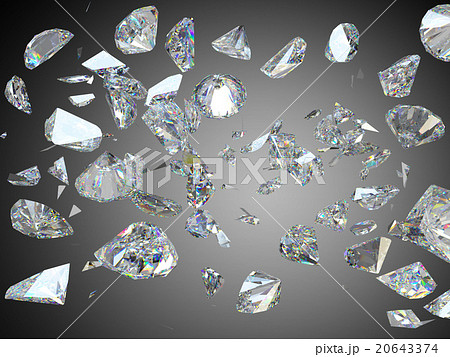 Broken And Shattered Large Diamonds Or Gemstonesのイラスト素材