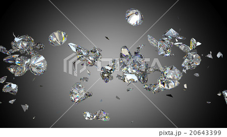 Shattered and cracked diamond or gemstones 20643399