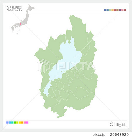 滋賀県の地図のイラスト素材 6439