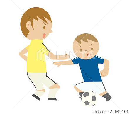少年サッカーの指導風景のイラスト素材