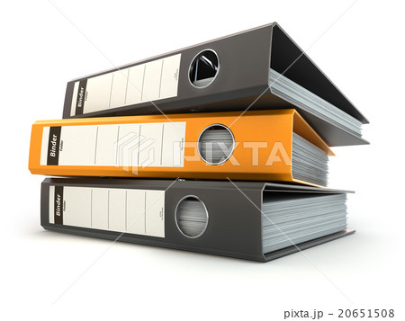 File folders or ring binders with office documents File folders or ring binders with office documents 20651508