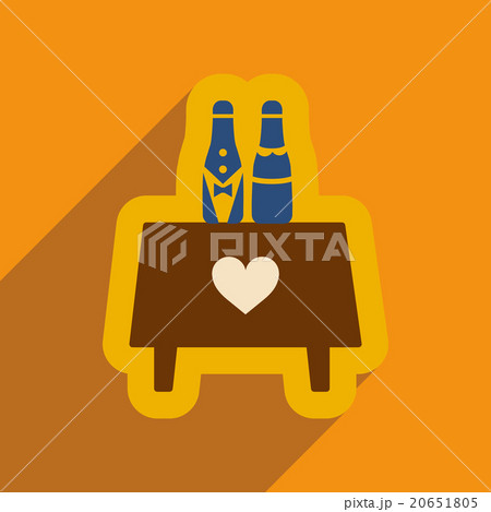 Flat web icon with long shadow wedding bottles 20651805