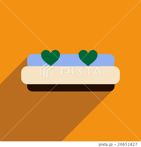 Flat web icon with long shadow bed 20651827