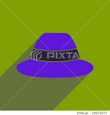 Flat icon with long shadow hat hipsterのイラスト素材 [20652071] - PIXTA