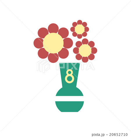 flat icon on white background flowers in vase 20652710