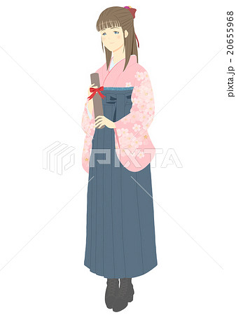 卒業式シンプル袴姿(ななめ) 卒業式シンプル袴姿(ななめ) 20655968