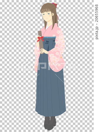 卒業式シンプル袴姿(ななめ) 卒業式シンプル袴姿(ななめ) 20655968