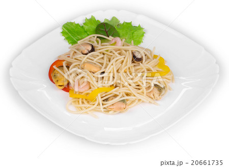 Italian pasta with seafood as haute cuisine. Italian pasta with seafood as haute cuisine. 20661735