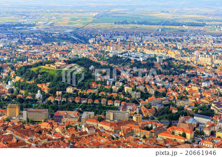 Aerial view of Brasov, Transylvania, Romania 20661946