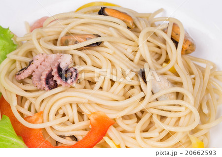 Tasty italian pasta with seafood. Tasty italian pasta with seafood. 20662593