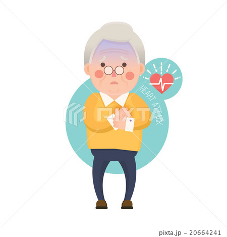 Old Man Heart Attack Cartoon Character Old Man Heart Attack Cartoon Character 20664241