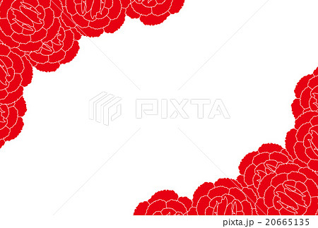 カーネーション 赤 フレームのイラスト素材