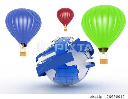 Hot air balloons. 3d illustration 20666012