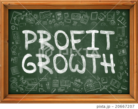 Green Chalkboard with Hand Drawn Profit Growth. Green Chalkboard with Hand Drawn Profit Growth. 20667207