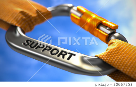 Support on Chrome Carabine with a Orange Ropes. Support on Chrome Carabine with a Orange Ropes. 20667253