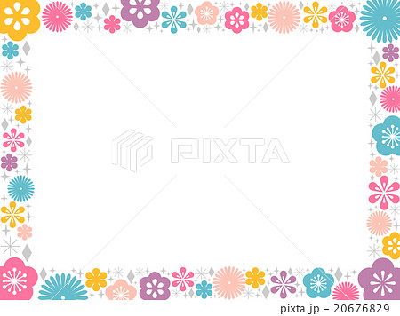 カラフルな花のフレームのイラスト素材 20676829 Pixta
