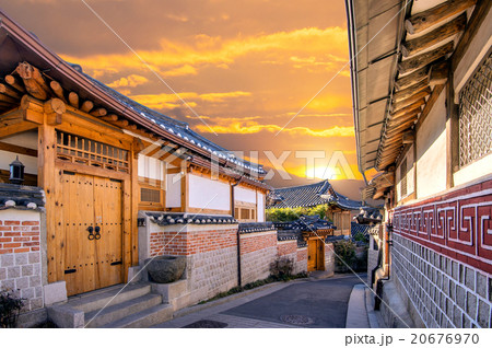 Bukchon Hanok Village,Traditional Korean style. Bukchon Hanok Village,Traditional Korean style. 20676970