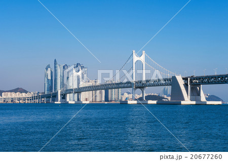 Gwangan bridge and Haeundae in Busan,Korea Gwangan bridge and Haeundae in Busan,Korea 20677260