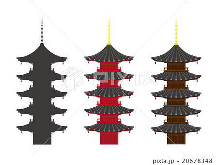 Illustration Material Five Storied Pagoda Stock Illustration 6748