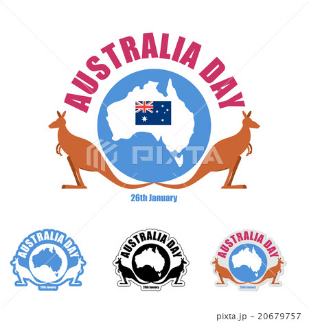 Australia day logo for holiday. Kangaroo Australia day logo for holiday. Kangaroo 20679757