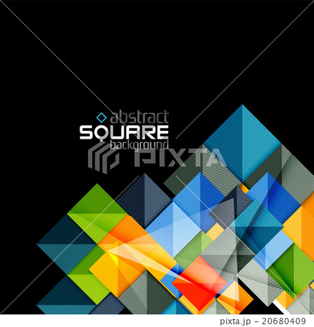 Glossy color squares on black. Geometric abstract Glossy color squares on black. Geometric abstract 20680409