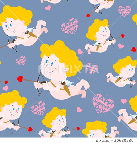 Cupid and heart seamless pattern Romantic ornament Cupid and heart seamless pattern Romantic ornament 20680536