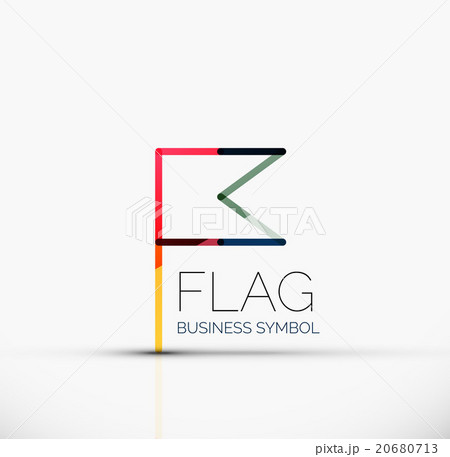 Logo flag, abstract linear geometric business icon Logo flag, abstract linear geometric business icon 20680713