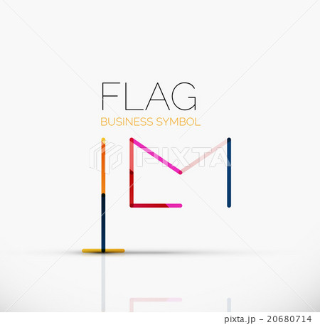 Logo flag, abstract linear geometric business icon Logo flag, abstract linear geometric business icon 20680714