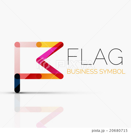 Logo flag, abstract linear geometric business icon 20680715