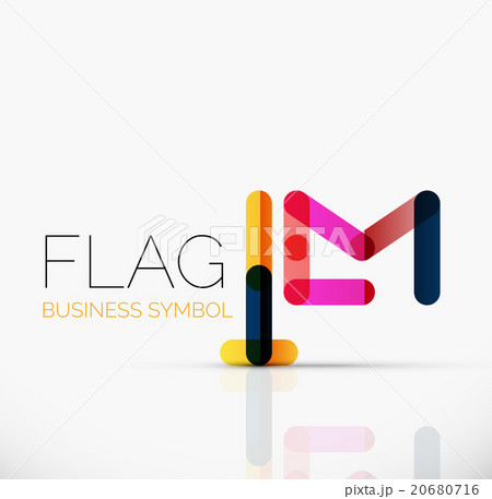 Logo flag, abstract linear geometric business icon Logo flag, abstract linear geometric business icon 20680716