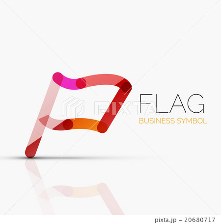 Logo flag, abstract linear geometric business icon 20680717