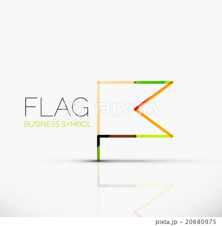 Logo flag, abstract linear geometric business icon Logo flag, abstract linear geometric business icon 20680975