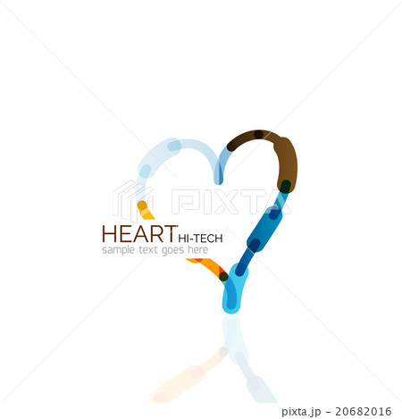 Logo love heart, abstract linear geometric 20682016