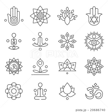 Vector yoga icons and line badges, graphic design Vector yoga icons and line badges, graphic design 20686740