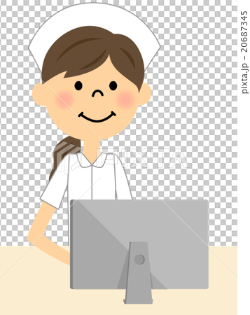 Nurse personal computer - Stock Illustration [20687345] - PIXTA