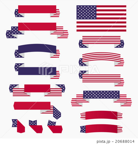 Red white blue american flag, ribbons and banners 20688014