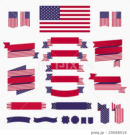 Red white blue american flag, ribbons and banners Red white blue american flag, ribbons and banners 20688016