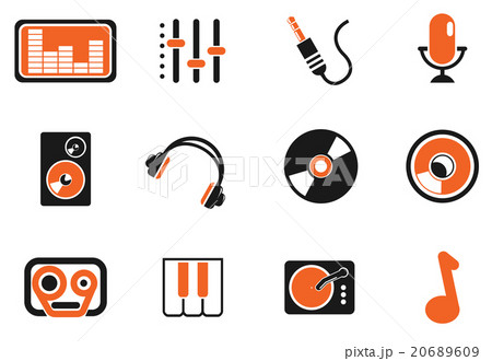 Audio and music simple vector icons 20689609