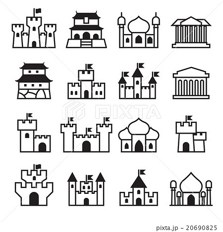 Castle Palace Icon Set 2のイラスト素材 6905