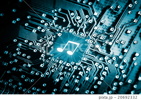 Music note on computer chip Music note on computer chip 20692332