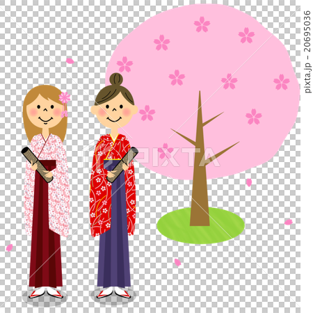 卒業式イメージ　桜の木（女子大生） 20695036