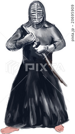 Kendoka Kendo Swordsman Watercolor 20695909