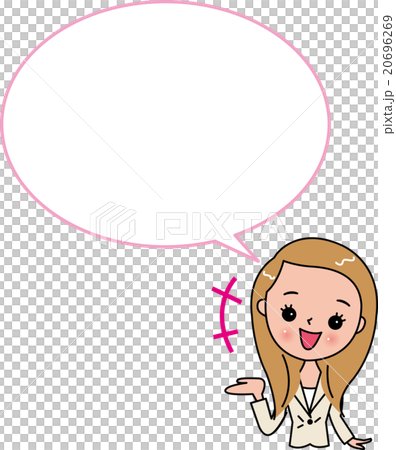 Female smiling voice callout speech text suit girl 20696269
