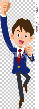 喜びでジャンプす学生服の男子 20696654