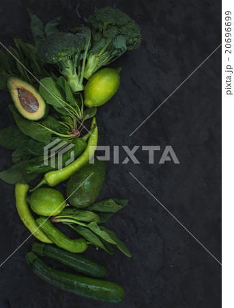 Raw green vegetables set. Broccoli, avocado 20696699