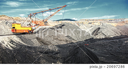 Dragline on open pit coal mine 20697286