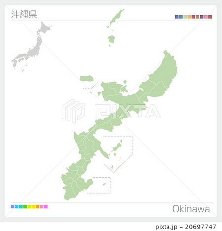 沖縄県の地図のイラスト素材